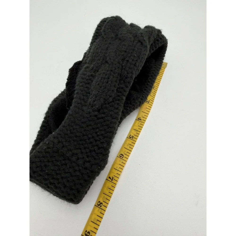 The North Face Headband Women's Black Winter Cable Knit Faux Fur‎ Lined Earband